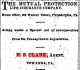 1876 - H S Clark, Agent Mutual Protection Life Insurance Company