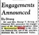 1947 - Engagement of Ethel Meryweather Strong (dau of George V Strong and Ethel Meryweather Newbold)