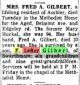 1961 - Obituary of Mary Huckel Gilbert (wife of Frederick A Gilbert)