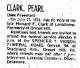 Obituary - Pearl Freeman (wife of Howard F Clark)